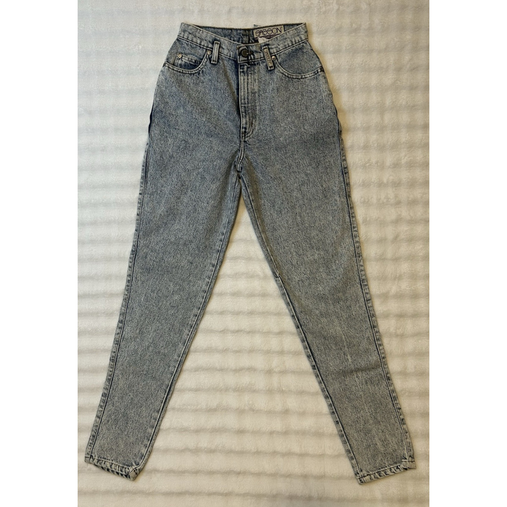 Vintage 80's SASSON Acid Wash High Rise Jeans Ankle Bows Size 5/6